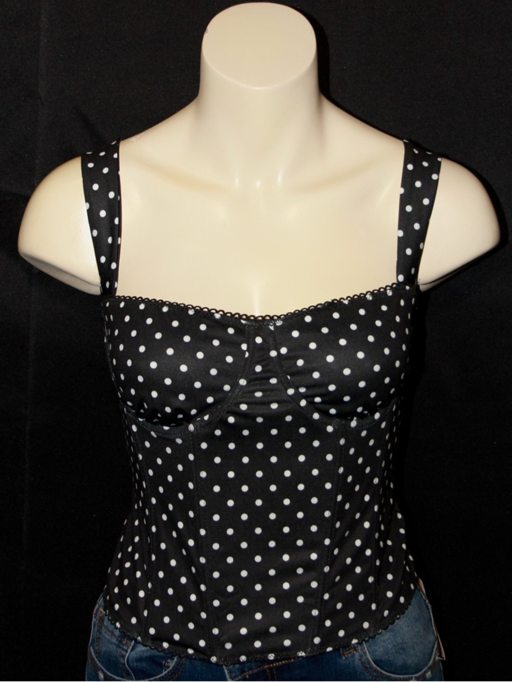 SHEIN Black and White Polka Dot Camisole